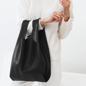 Baggu Black Leather Tote